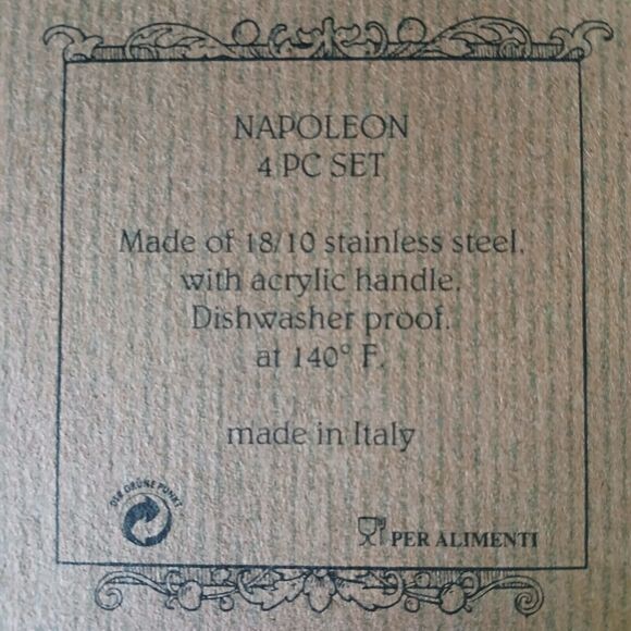 Napoleon 4-Piece Knife 18/10 Serving Knives Set Stainless Steel Made in Italy - Picture 10 of 10